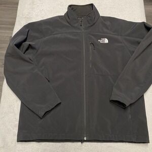 The North Face Soft Shell Jacket Mens XL Black Full Zip Pockets Outdoors